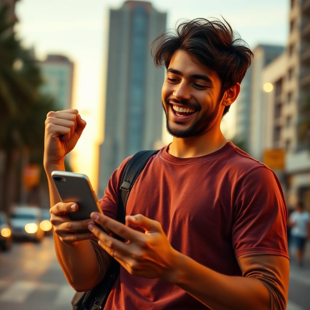 Trabalhador consultando o saldo do FGTS no celular
