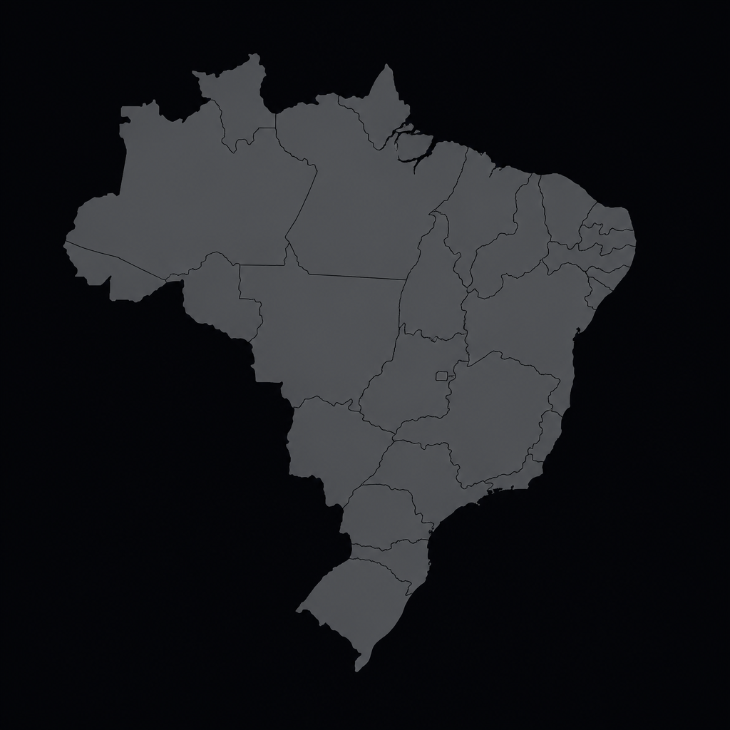 Mapa do Brasil com pontos de presença comercial da SOLLYCRED